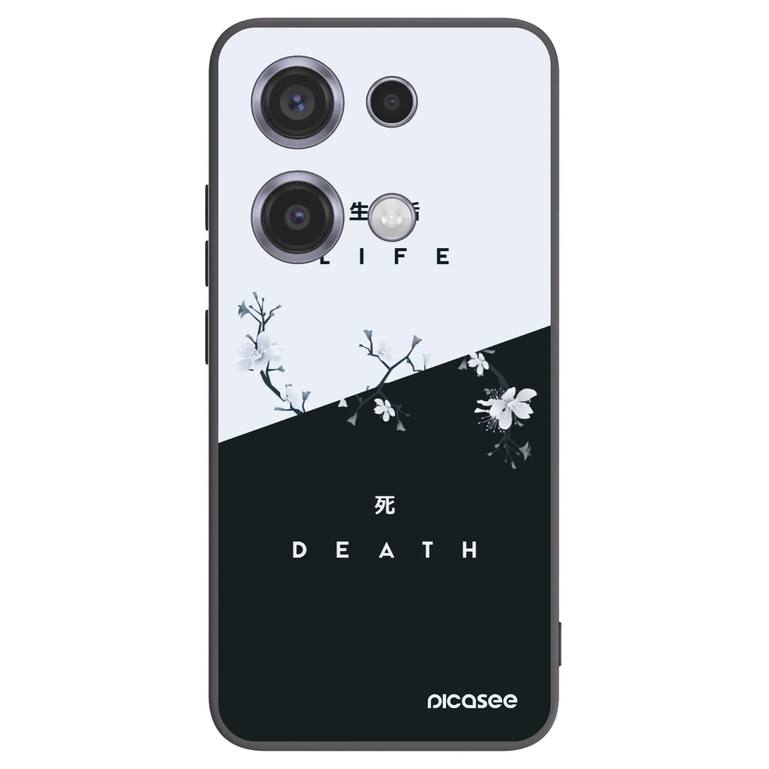 Picasee Xiaomi Redmi Note 14S Hülle - Schwarzes Silikon - Lebendig - Tot