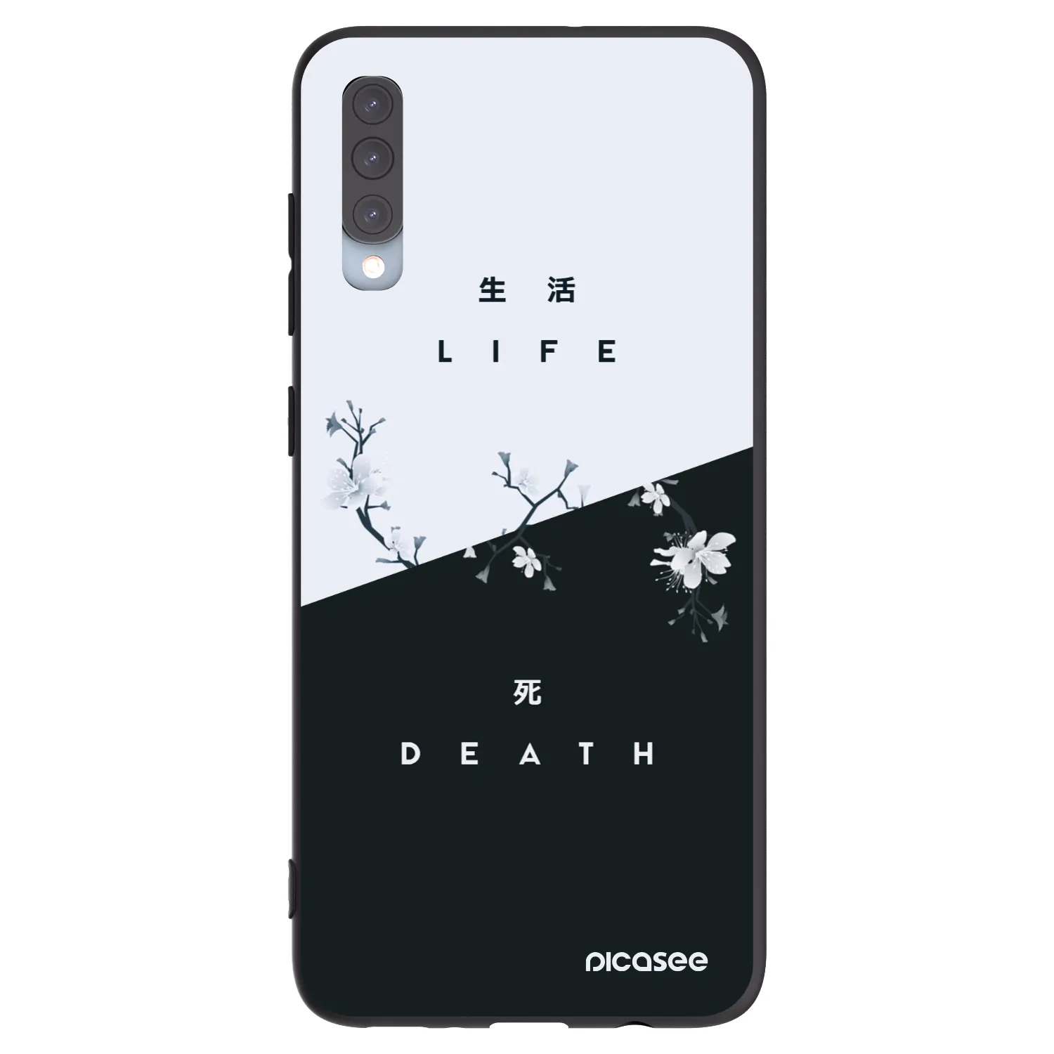 Picasee Samsung Galaxy A70 A705F Hülle - Schwarzes Silikon - Lebendig - Tot