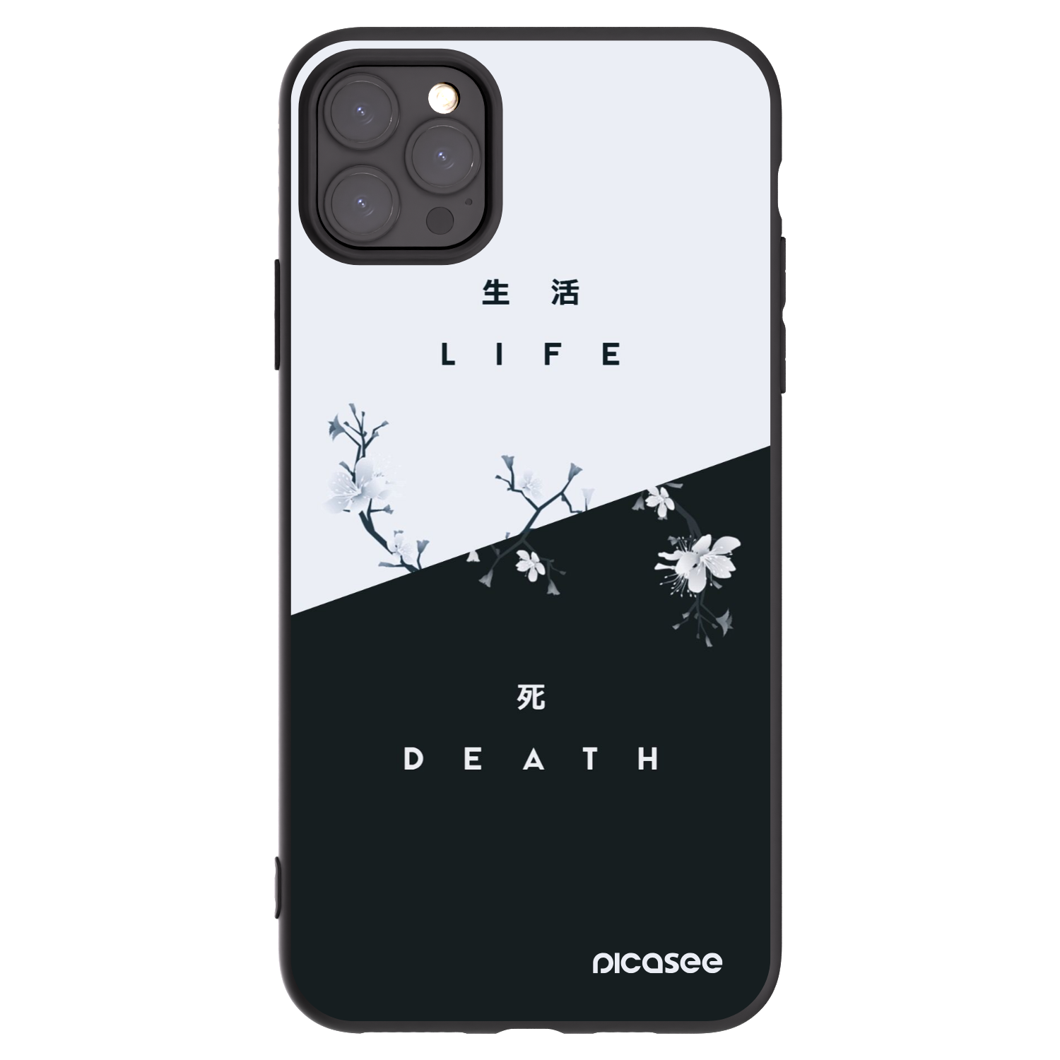 Picasee Apple iPhone 11 Pro Max Hülle - Schwarzes Silikon - Lebendig - Tot