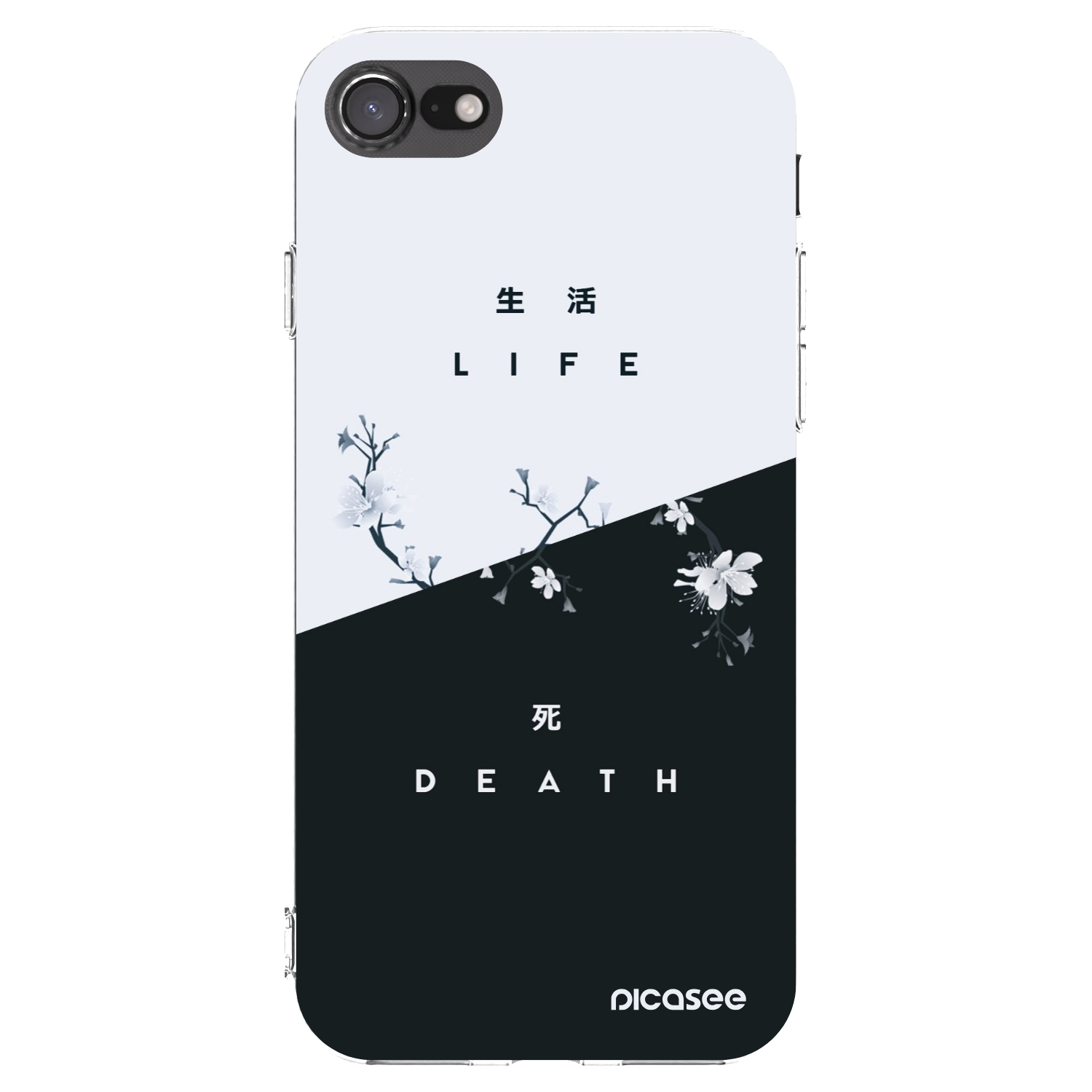 Picasee Apple iPhone 8 Hülle - Transparentes Silikon - Lebendig - Tot