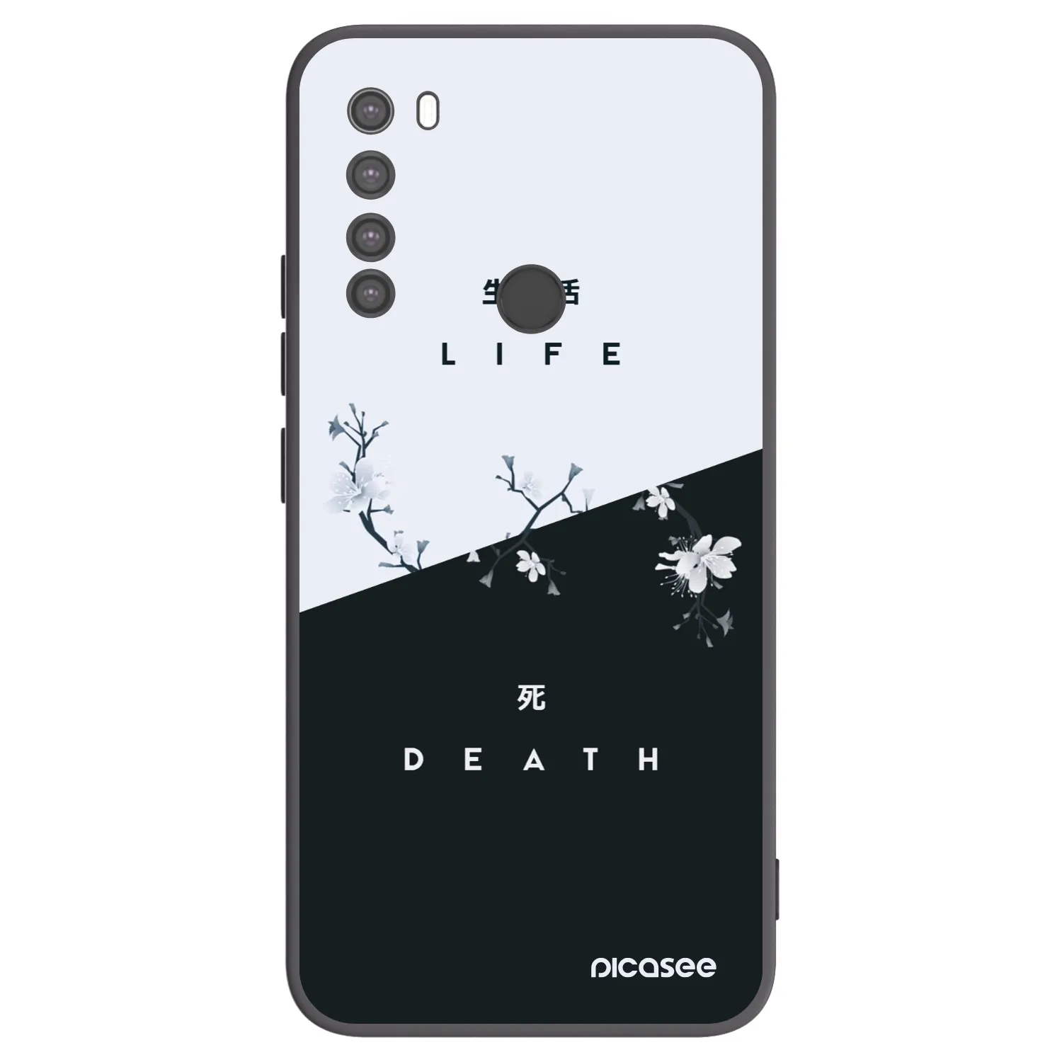 Picasee Xiaomi Redmi Note 8 Hülle - Schwarzes Silikon - Lebendig - Tot