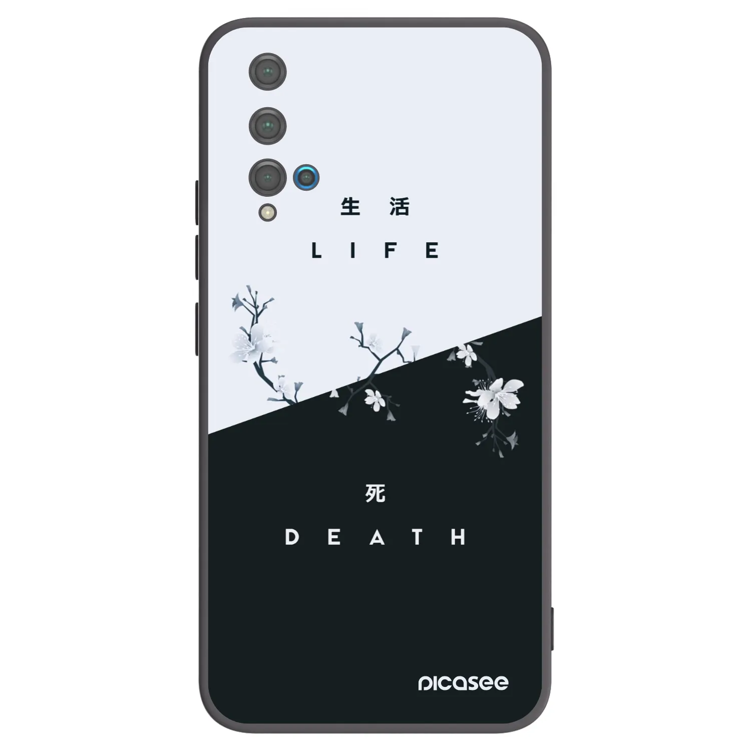 Picasee Huawei Nova 5T Hülle - Schwarzes Silikon - Lebendig - Tot
