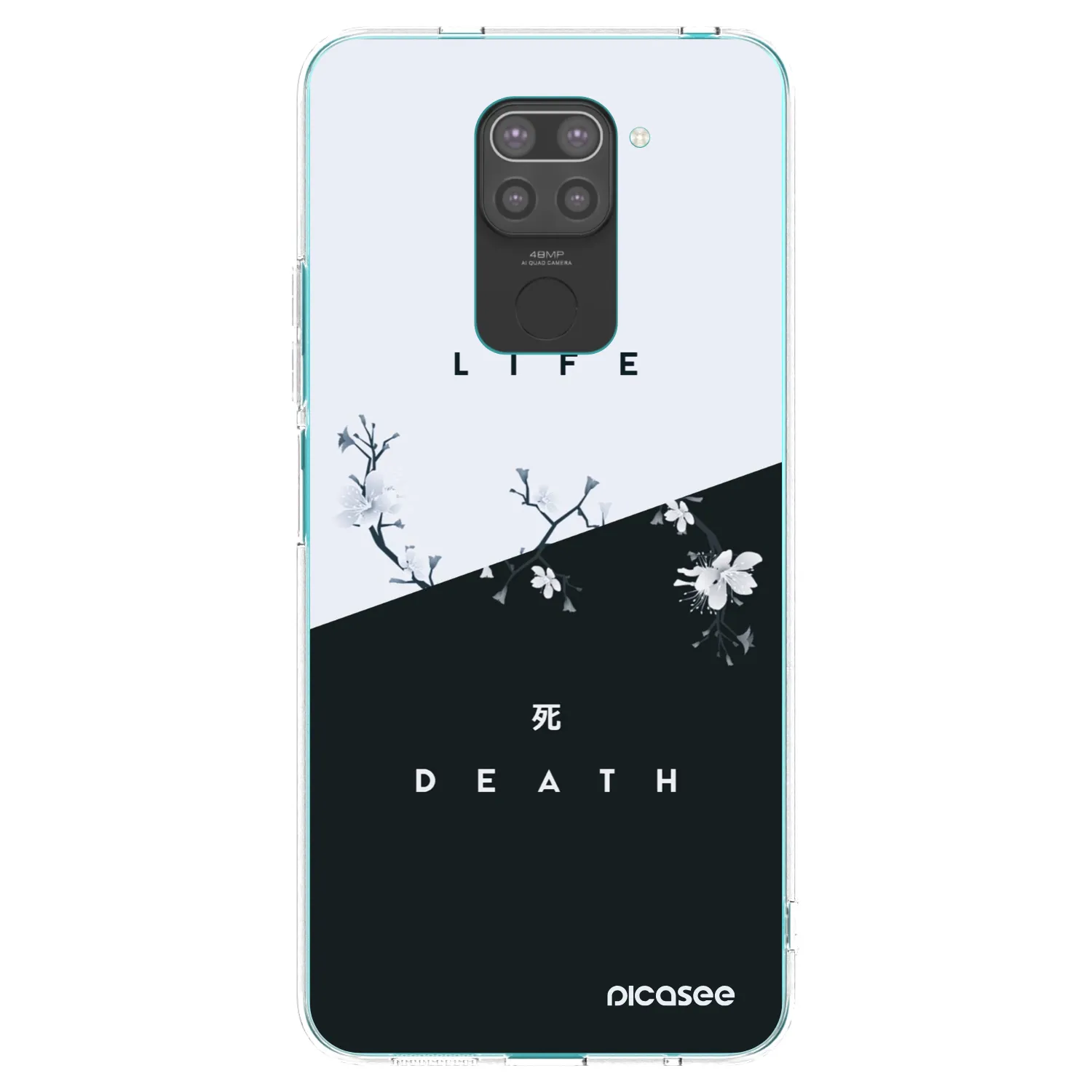 Picasee Xiaomi Redmi Note 9 Hülle - Schwarzes Silikon - Lebendig - Tot