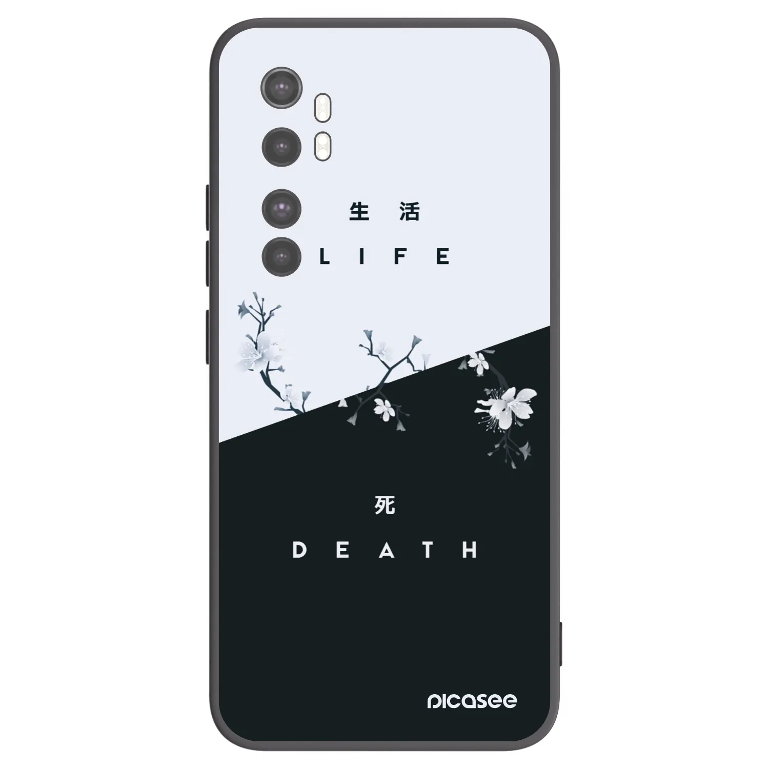 Picasee Xiaomi Mi Note 10 Lite Hülle - Schwarzes Silikon - Lebendig - Tot