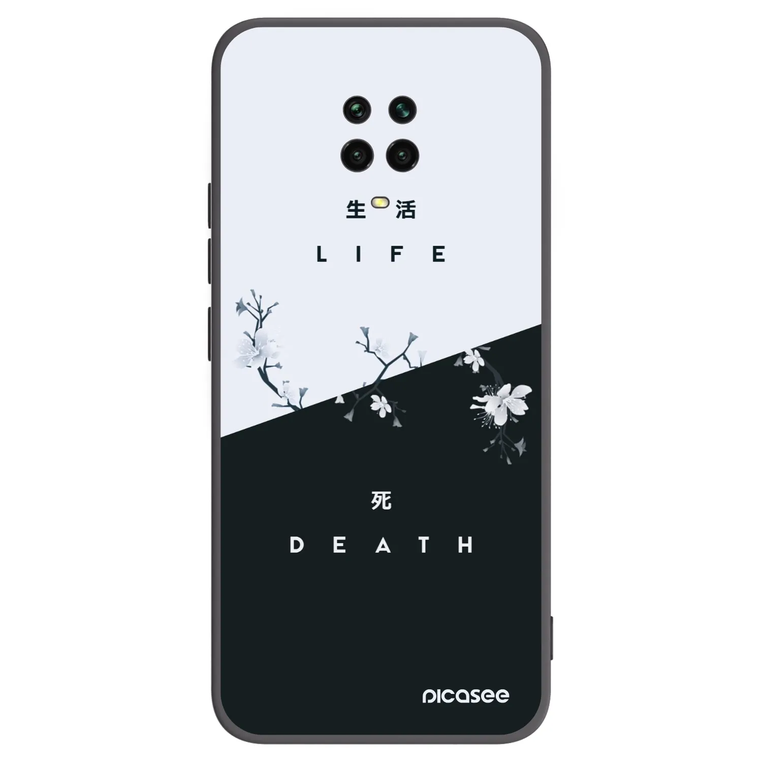 Picasee Xiaomi Redmi Note 9S Hülle - Schwarzes Silikon - Lebendig - Tot