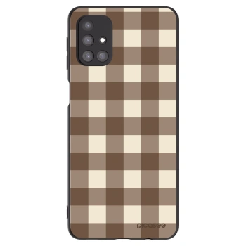 Hülle für Samsung Galaxy M31s - Brown grid