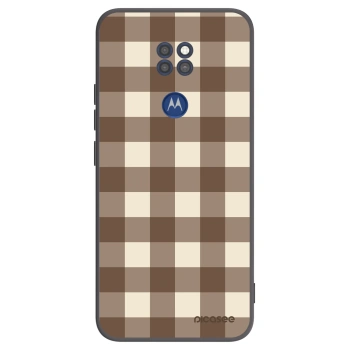 Hülle für Motorola Moto G9 Play - Brown grid