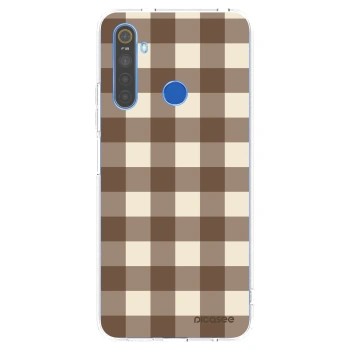 Picasee Realme 5 Hülle - Transparentes Silikon - Brown grid