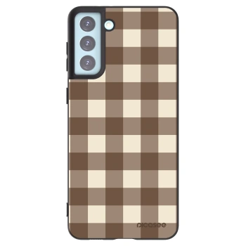 Picasee Samsung Galaxy S21+ 5G G996F Hülle - Schwarzes Silikon - Brown grid