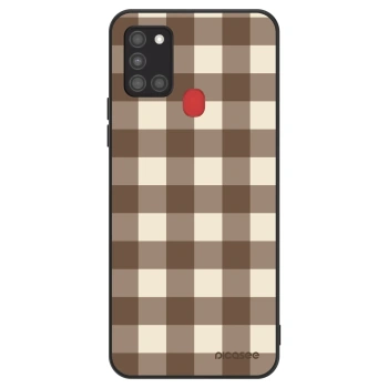 Hülle für Samsung Galaxy A21s - Brown grid