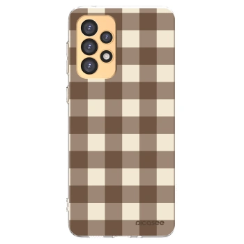 Picasee Samsung Galaxy A33 5G A336 Hülle - Transparentes Silikon - Brown grid
