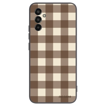 Hülle für Samsung Galaxy M13 M135F - Brown grid