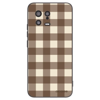 Picasee Xiaomi 13 Hülle - Schwarzes Silikon - Brown grid