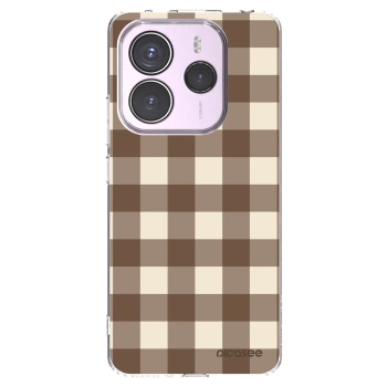 Picasee Xiaomi Redmi Note 14 5G Hülle - Transparentes Silikon - Brown grid
