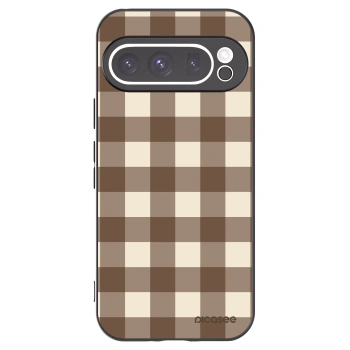 Picasee Google Pixel 9 Pro Hülle - Schwarzes Silikon - Brown grid