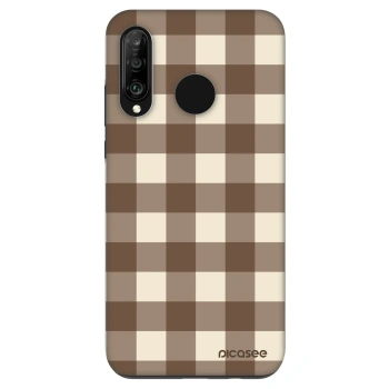 Hülle für Huawei P30 Lite - Brown grid