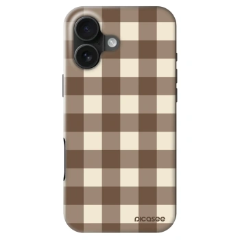 Hülle für Apple iPhone 16 - Brown grid