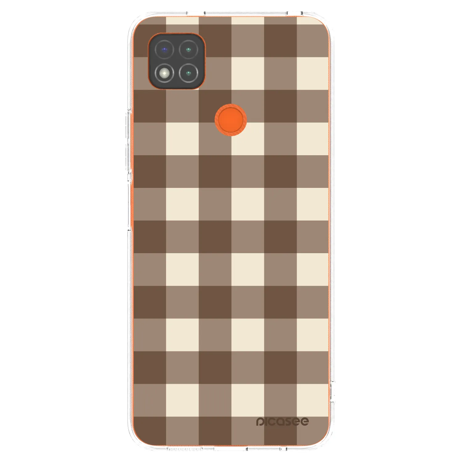 Picasee Xiaomi Redmi 9C Hülle - Transparentes Silikon - Brown grid