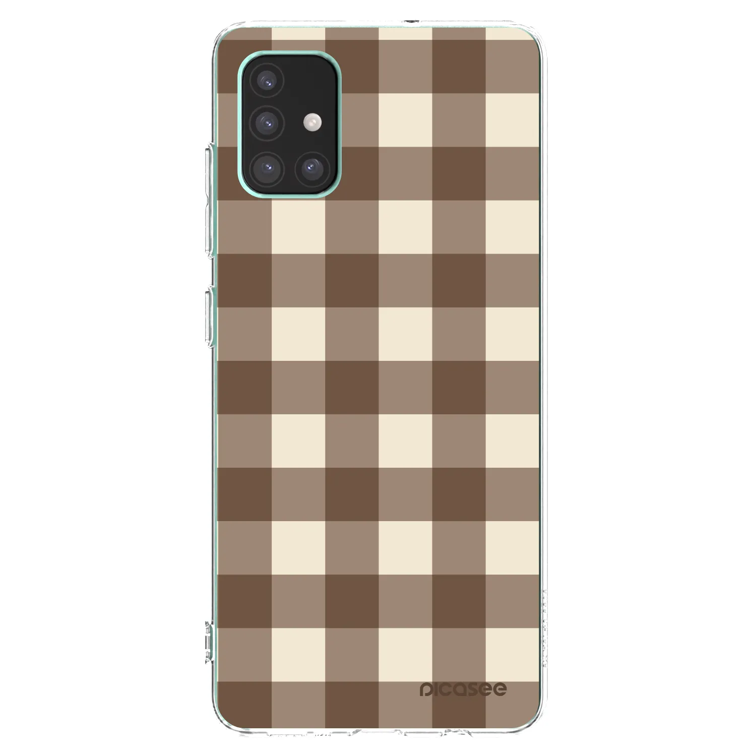 Picasee Samsung Galaxy M51 M515F Hülle - Transparentes Silikon - Brown grid
