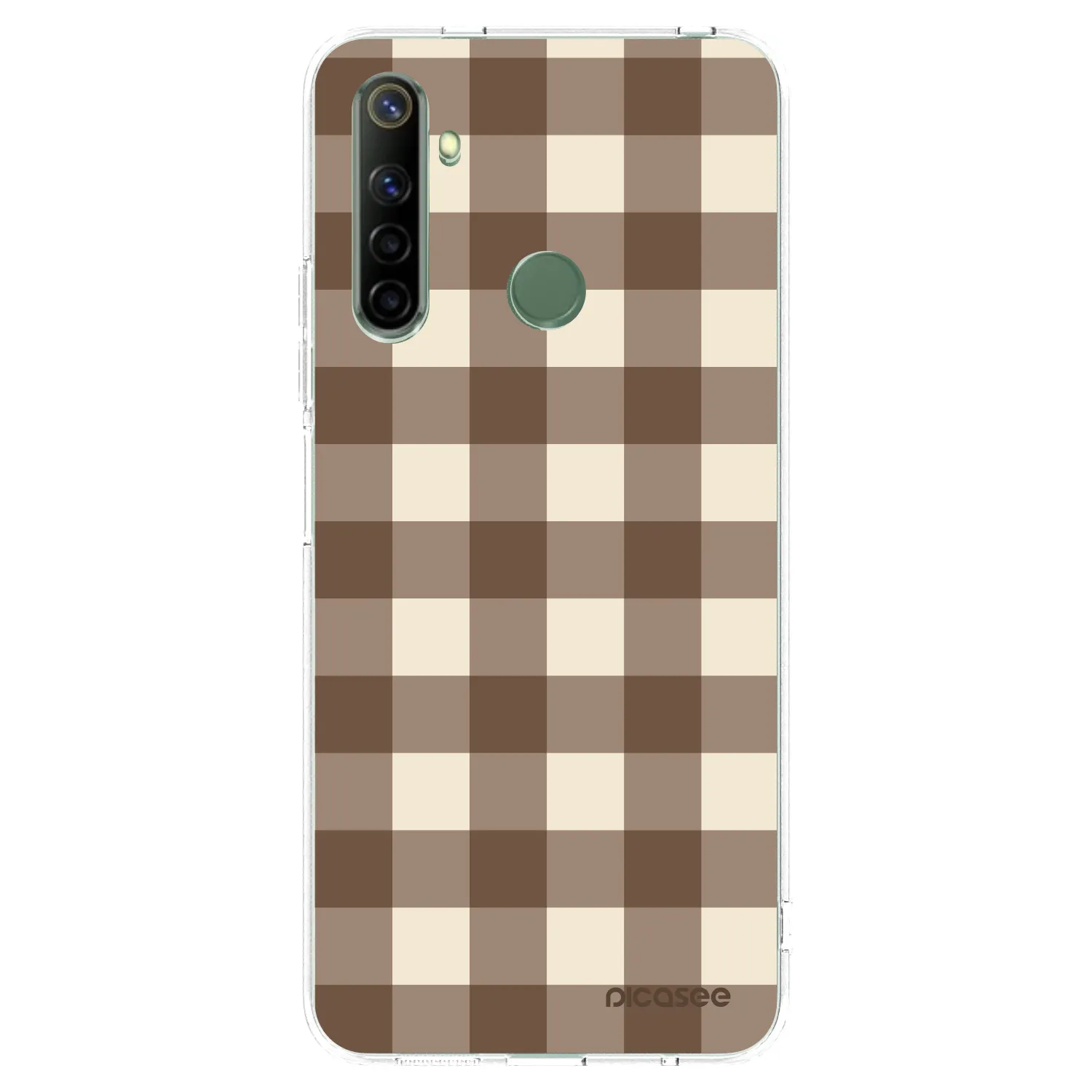 Picasee Realme 6i Hülle - Transparentes Silikon - Brown grid