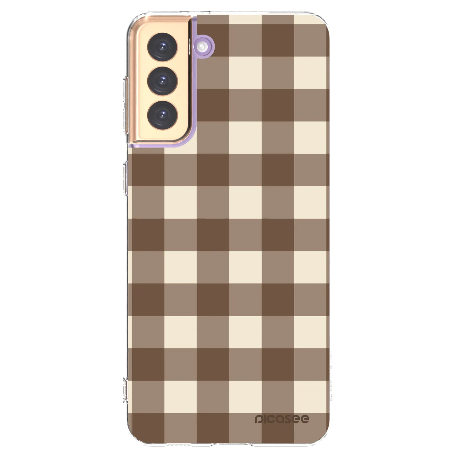 Picasee Samsung Galaxy S21+ 5G G996F Hülle - Transparentes Silikon - Brown grid