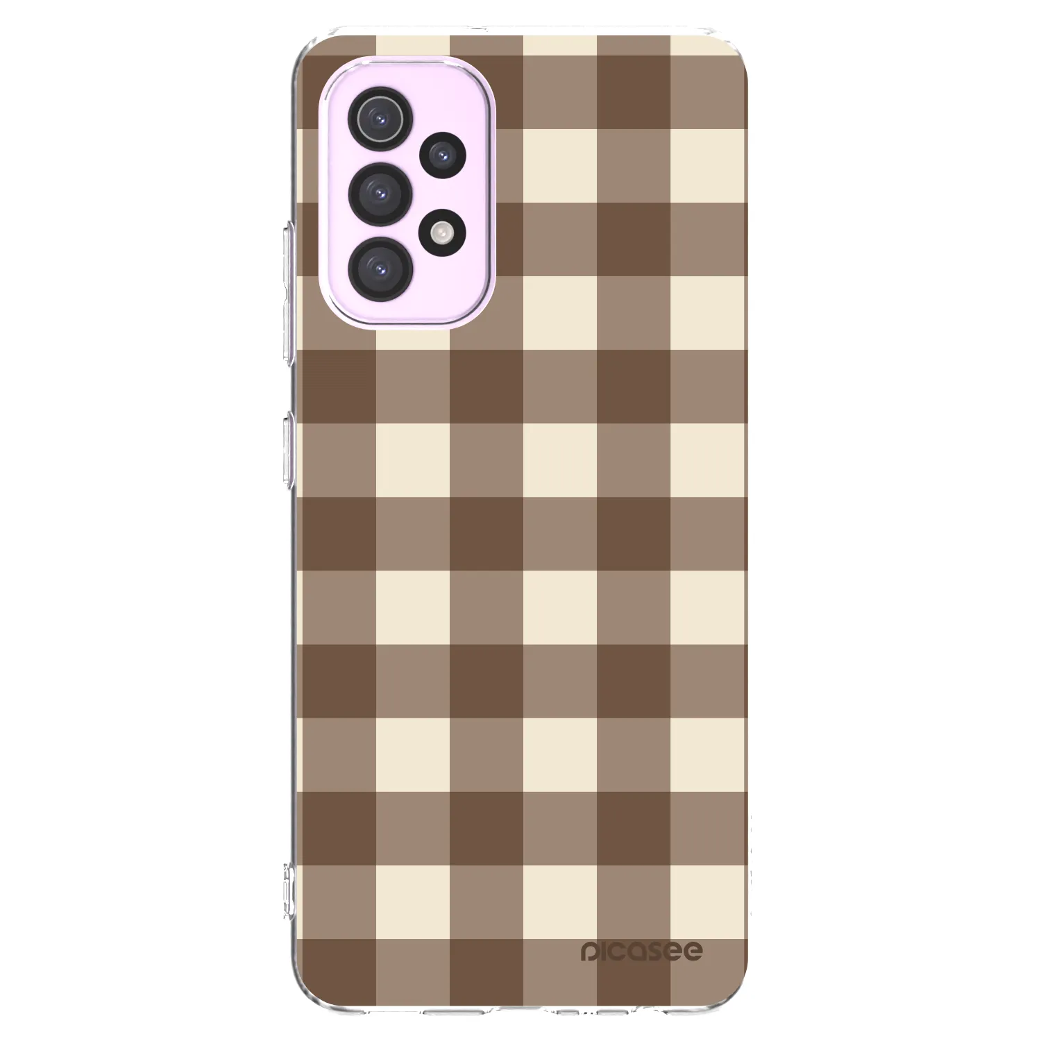 Picasee Samsung Galaxy A32 5G A326B Hülle - Transparentes Silikon - Brown grid