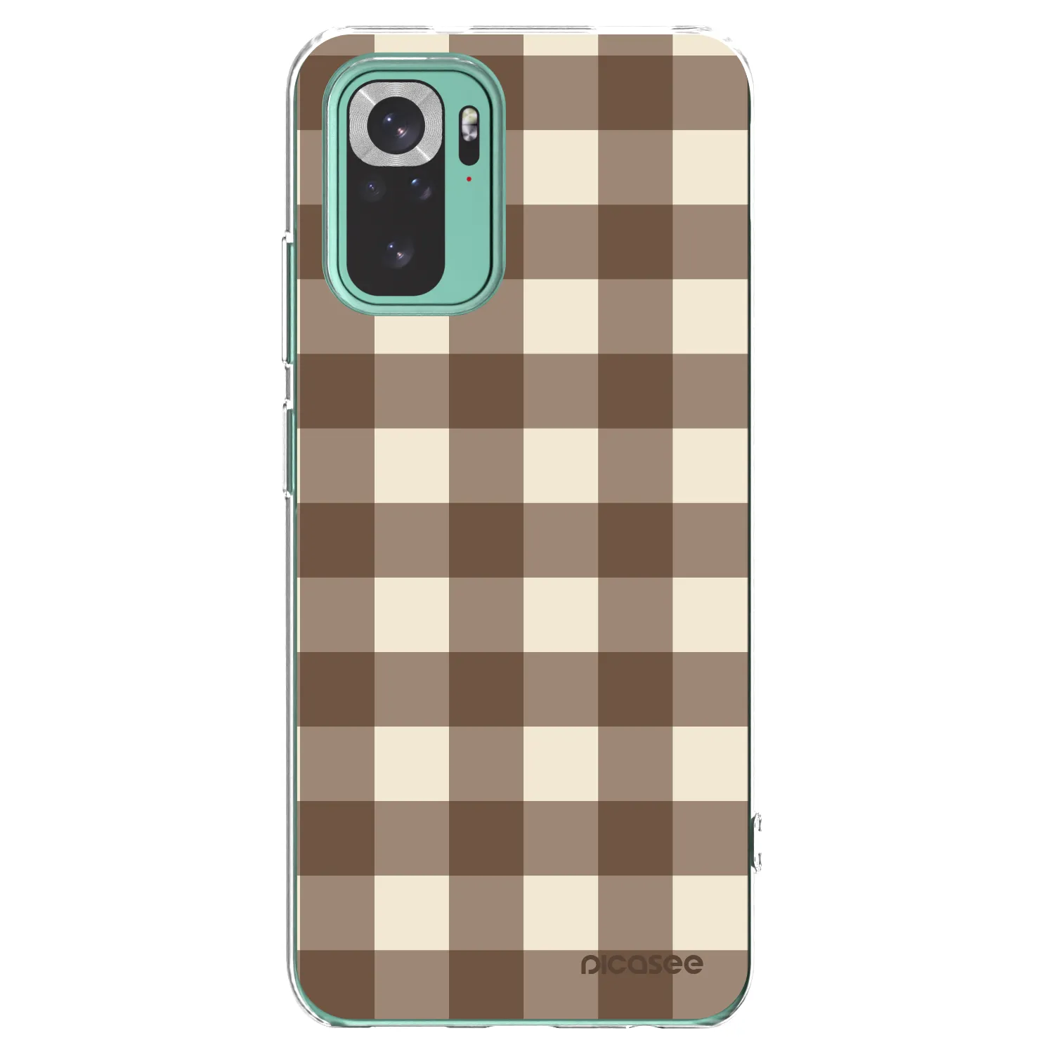 Picasee Xiaomi Redmi Note 10 Pro Hülle - Transparentes Silikon - Brown grid