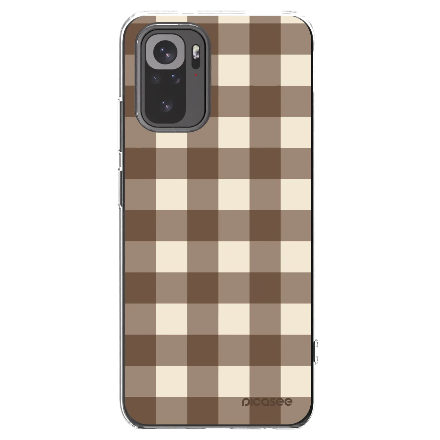 Picasee Xiaomi Redmi Note 10S Hülle - Transparentes Silikon - Brown grid