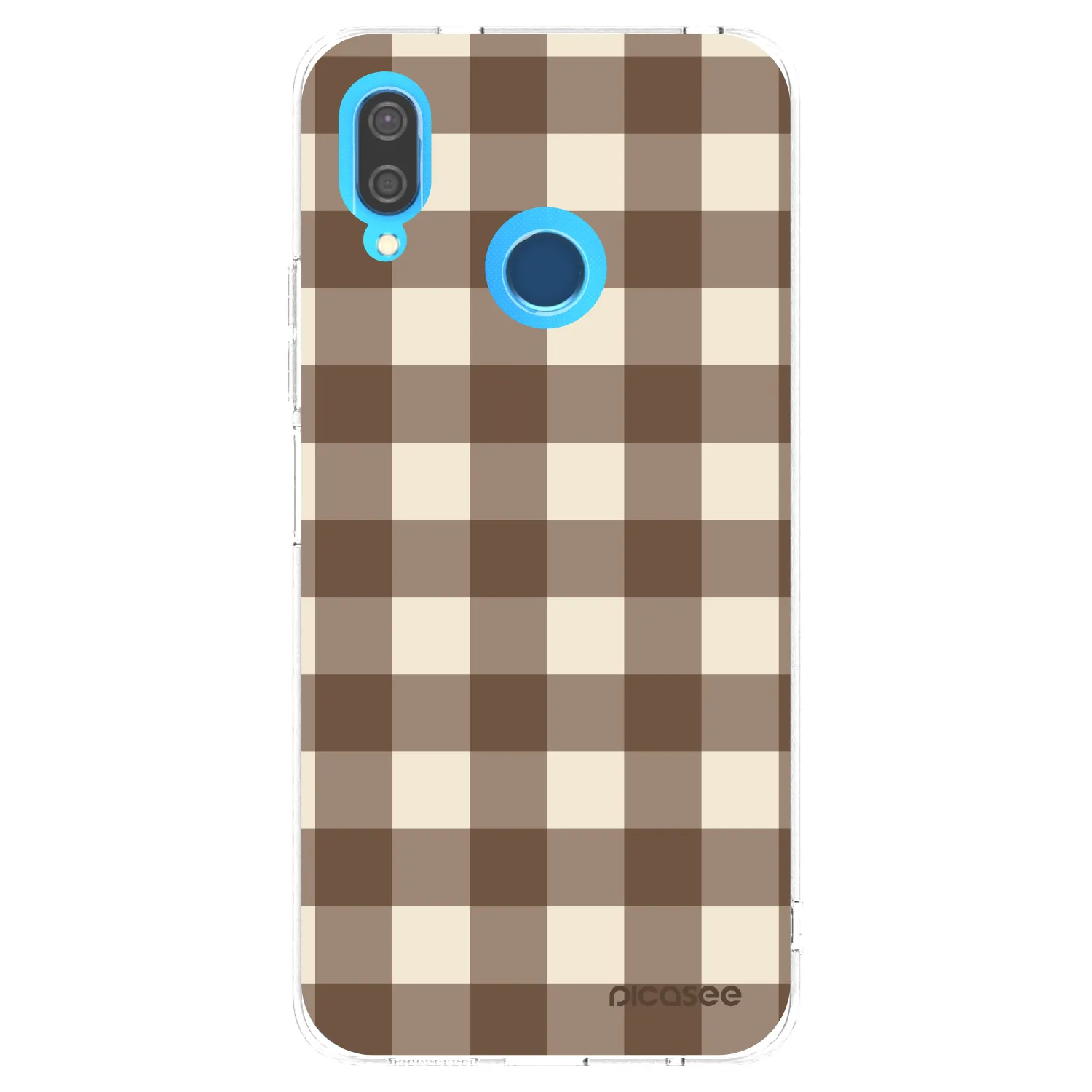 Picasee Huawei P20 Lite Hülle - Transparentes Silikon - Brown grid