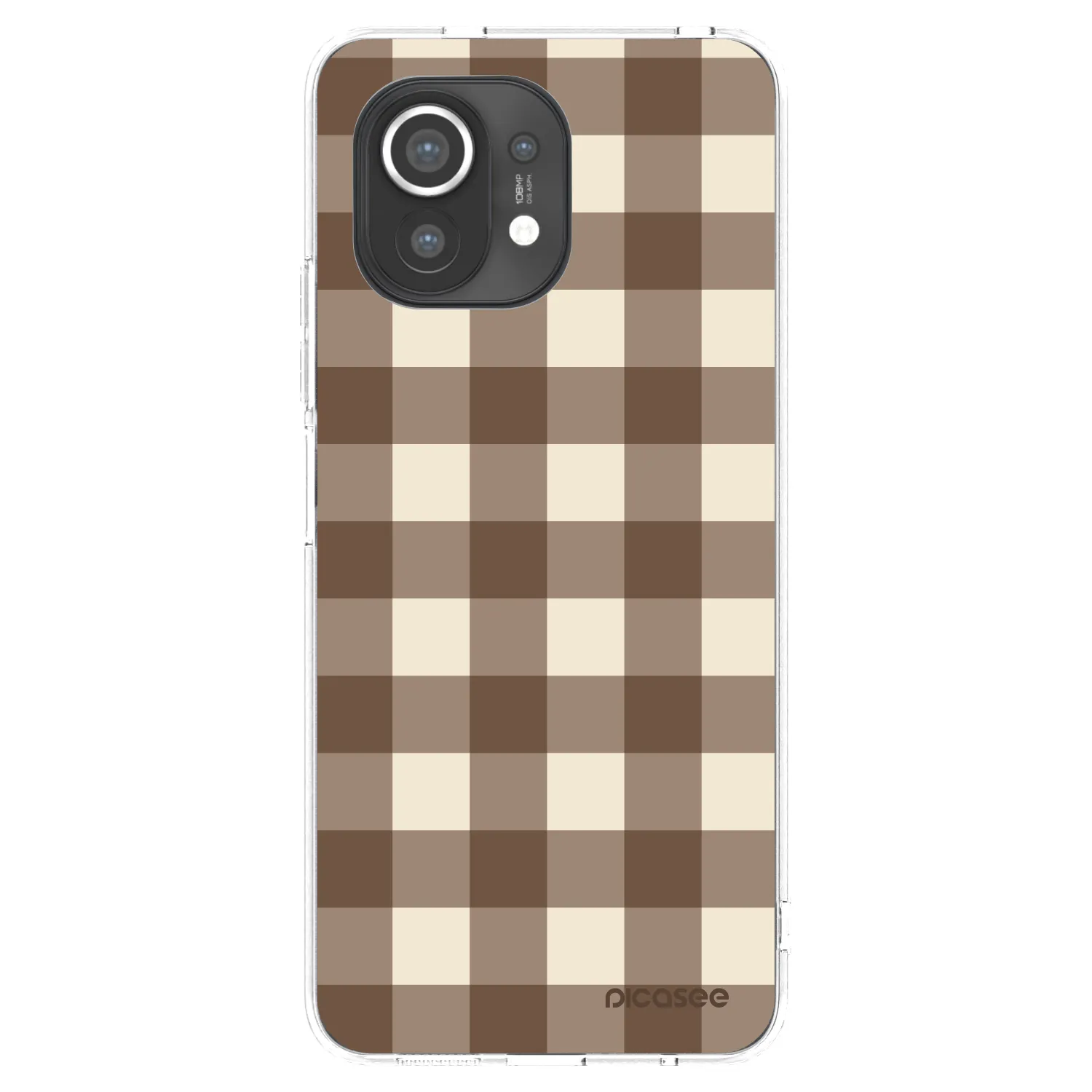 Picasee Xiaomi Mi 11 Hülle - Transparentes Silikon - Brown grid