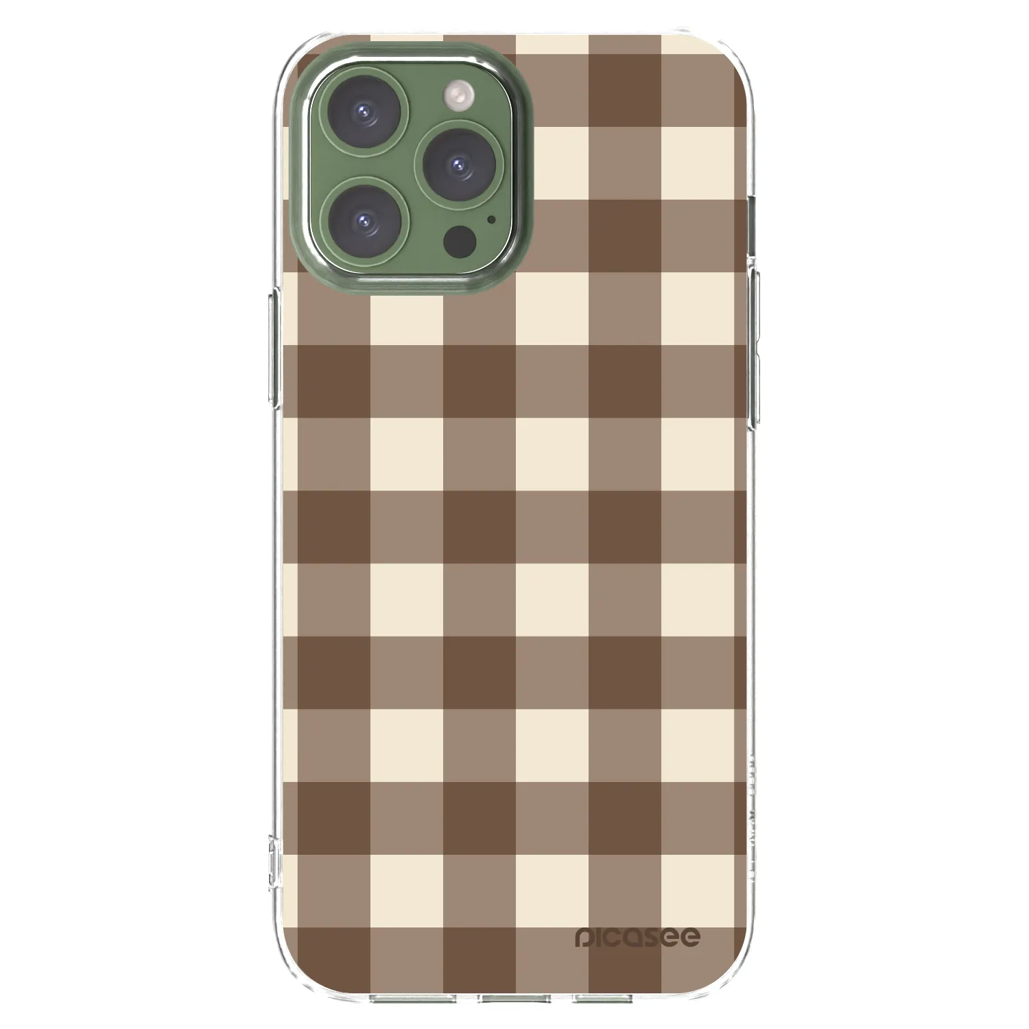 Picasee Apple iPhone 13 Pro Max Hülle - Transparentes Silikon - Brown grid