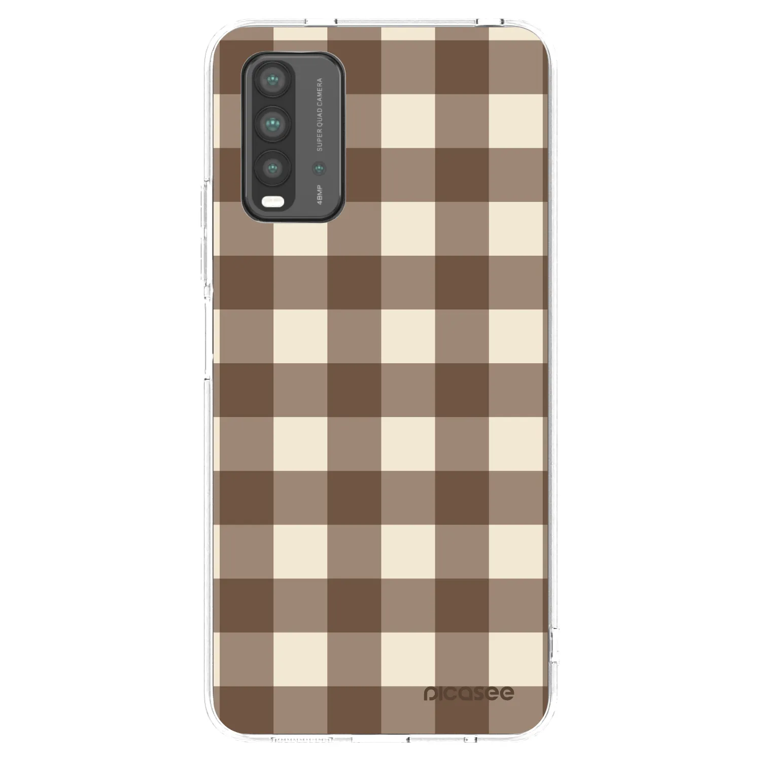 Picasee Xiaomi Redmi 9T Hülle - Transparentes Silikon - Brown grid