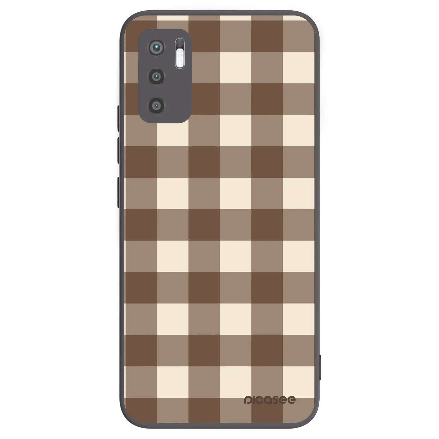 Picasee Xiaomi Redmi Note 10 5G Hülle - Schwarzes Silikon - Brown grid