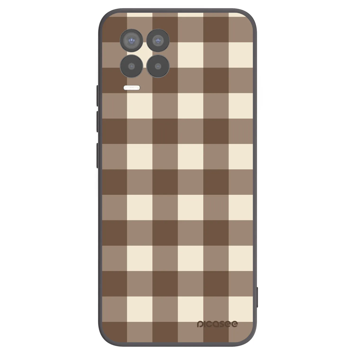 Picasee Realme 8 4G Hülle - Schwarzes Silikon - Brown grid