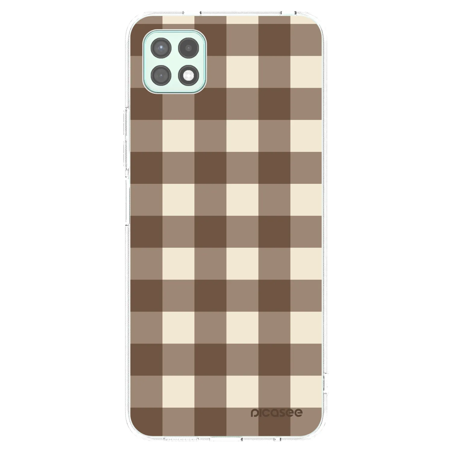 Picasee Samsung Galaxy A22 A226B 5G Hülle - Transparentes Silikon - Brown grid