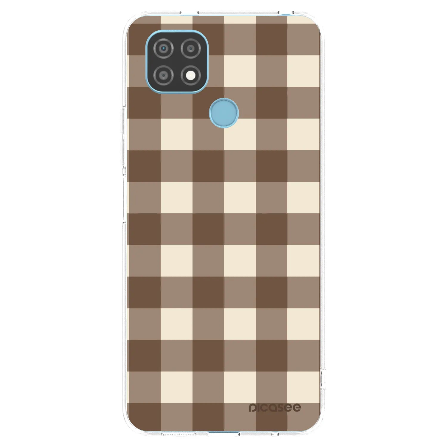 Picasee Realme C21 Hülle - Transparentes Silikon - Brown grid