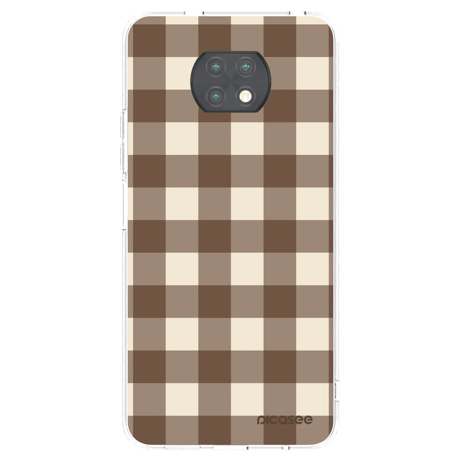 Picasee Xiaomi Redmi Note 9T Hülle - Transparentes Silikon - Brown grid