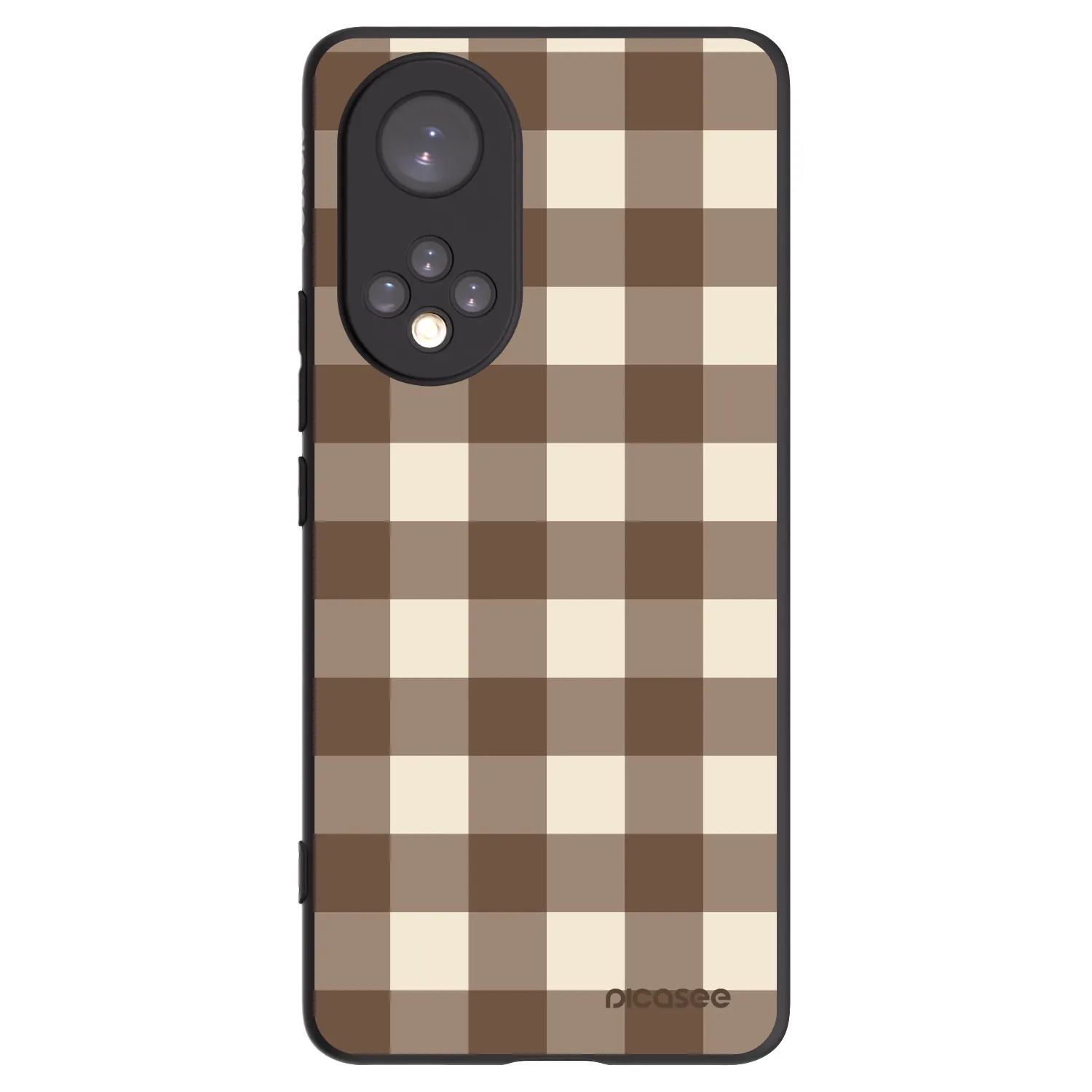 Picasee Honor 50 5G Hülle - Schwarzes Silikon - Brown grid