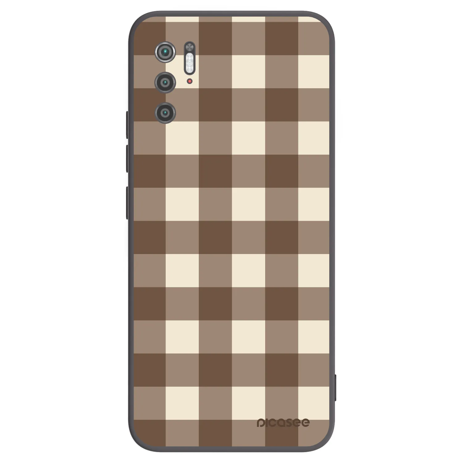 Picasee Xiaomi Poco M3 Pro 5G Hülle - Schwarzes Silikon - Brown grid