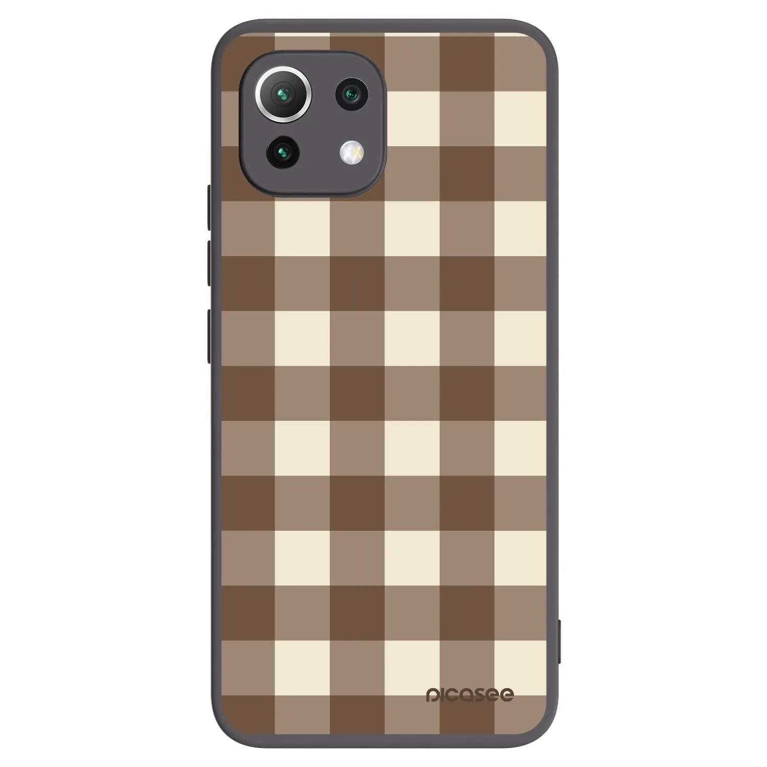 Picasee Xiaomi 11 Lite 5G NE Hülle - Schwarzes Silikon - Brown grid
