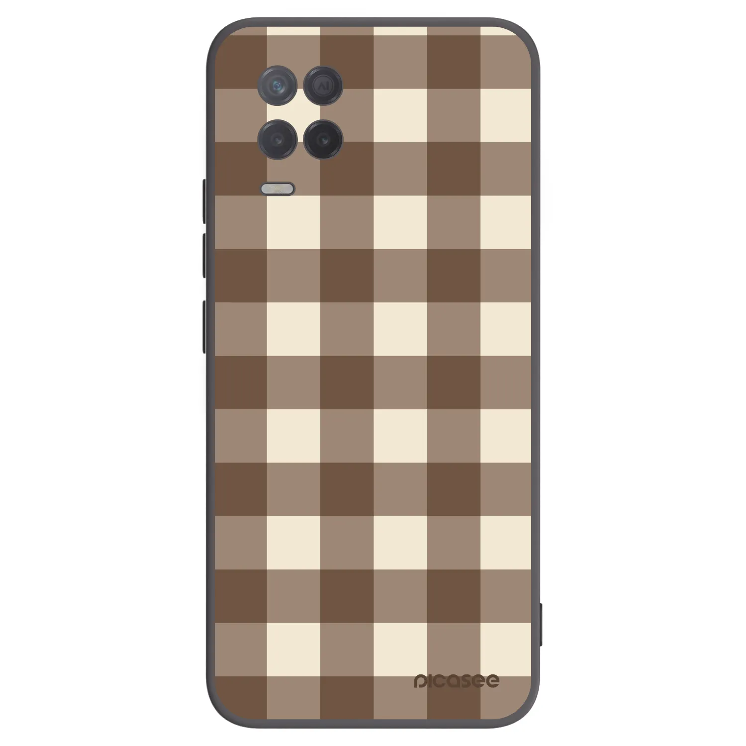 Picasee Realme 8 5G Hülle - Schwarzes Silikon - Brown grid