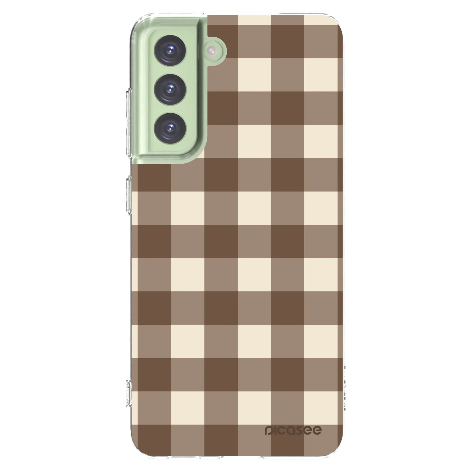 Picasee Samsung Galaxy S21 FE 5G Hülle - Transparentes Silikon - Brown grid