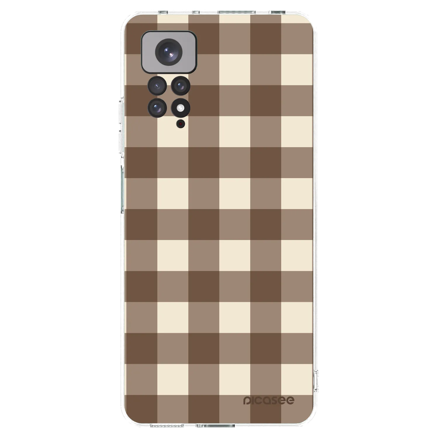 Picasee Xiaomi Redmi Note 11S 4G Hülle - Transparentes Silikon - Brown grid