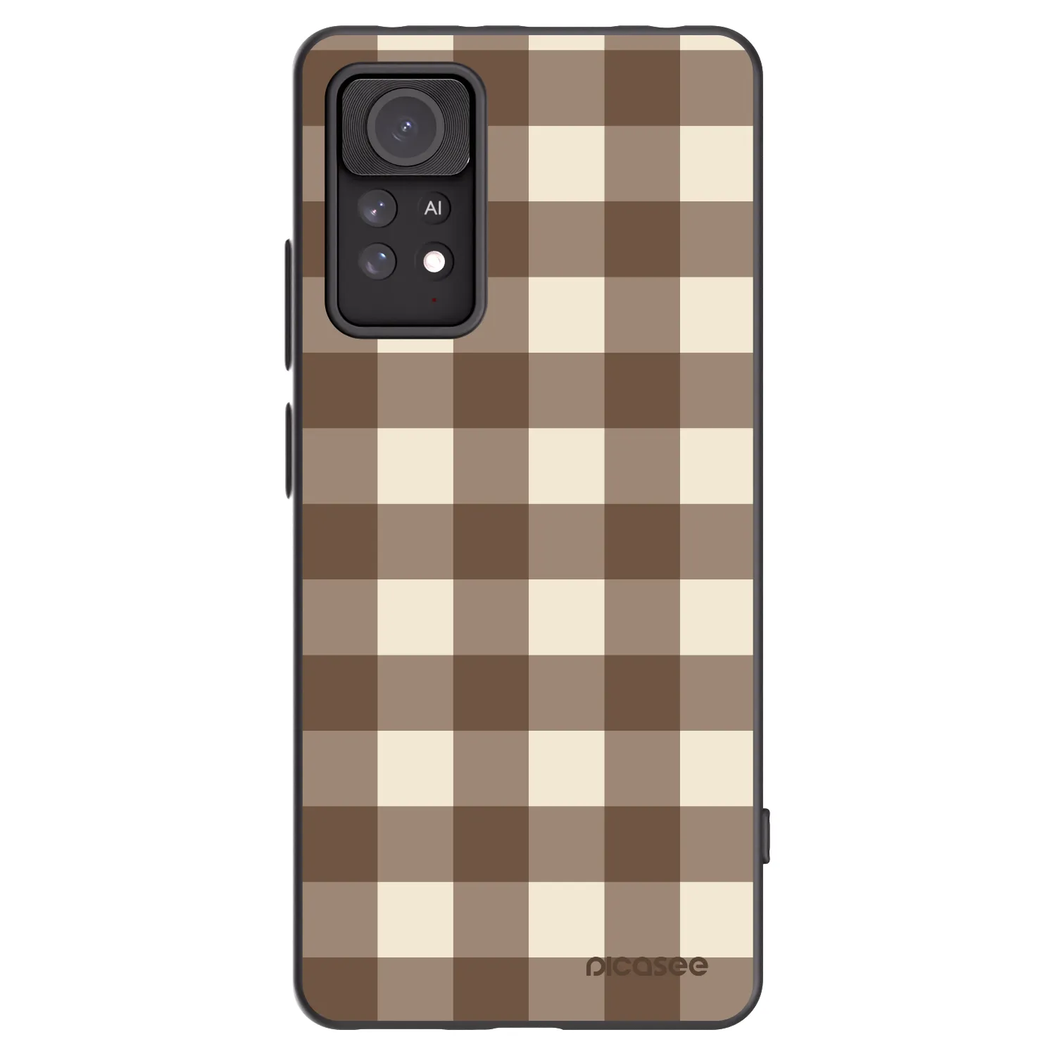 Picasee Xiaomi Redmi Note 11 Pro Hülle - Schwarzes Silikon - Brown grid