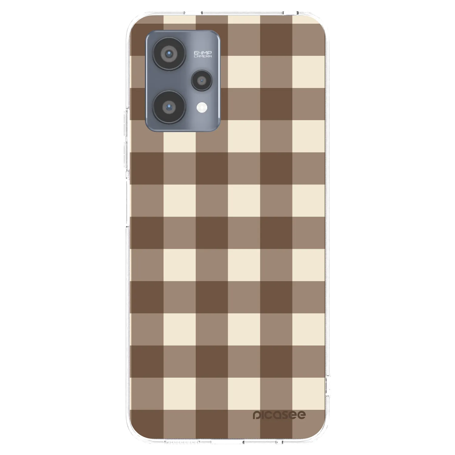 Picasee Realme 9 Pro 5G Hülle - Transparentes Silikon - Brown grid