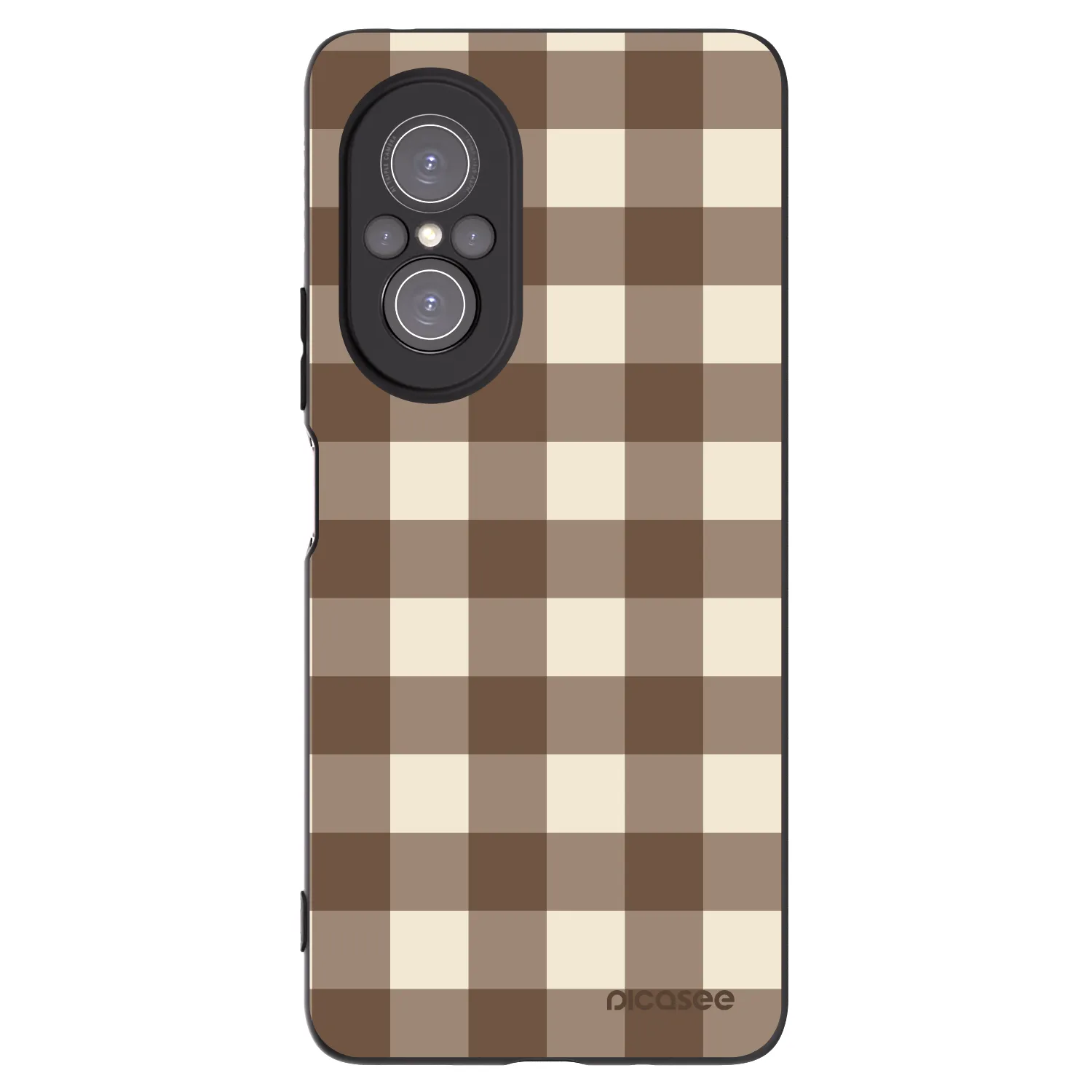 Picasee Huawei Nova 9 SE Hülle - Schwarzes Silikon - Brown grid