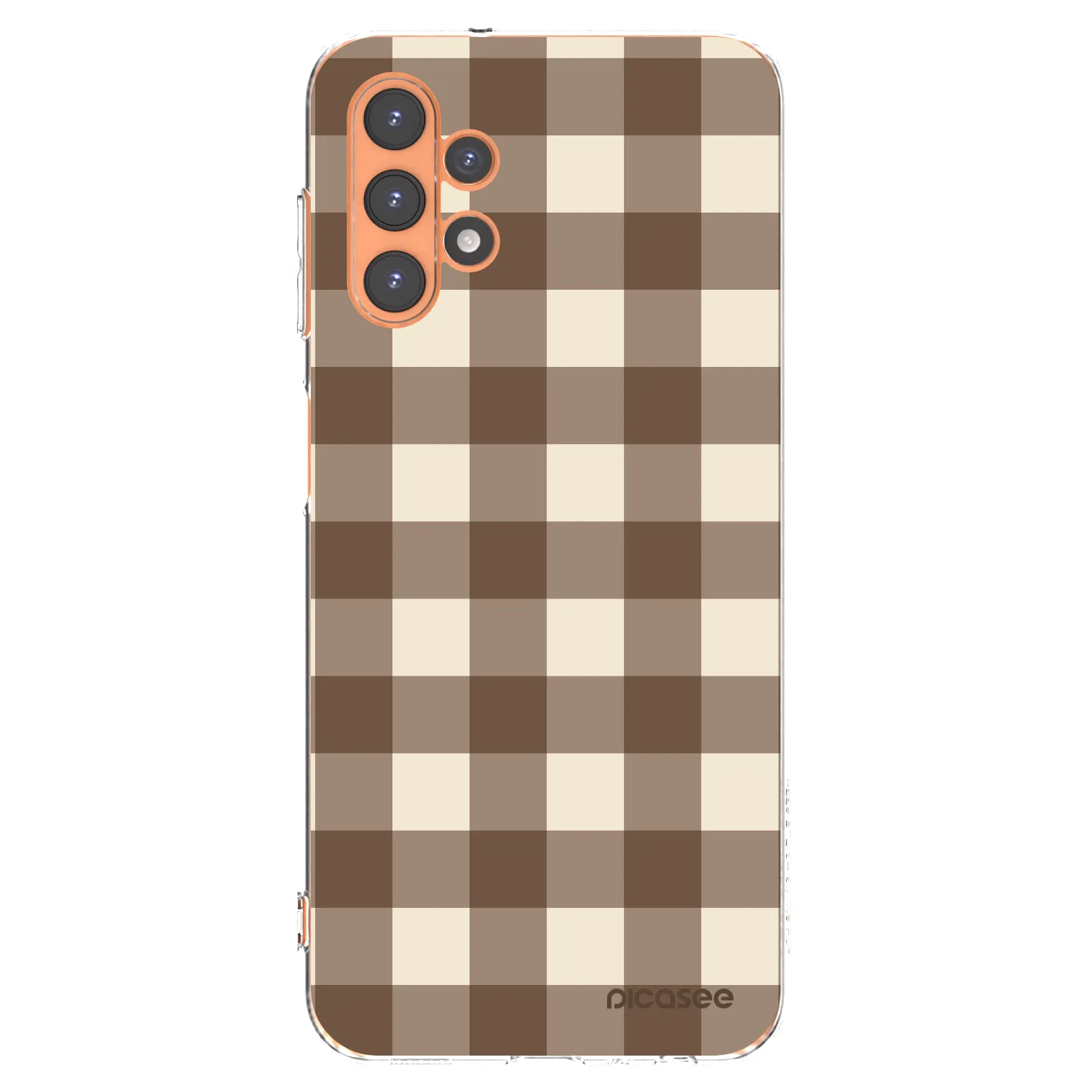 Picasee Samsung Galaxy A13 4G A135 Hülle - Transparentes Silikon - Brown grid
