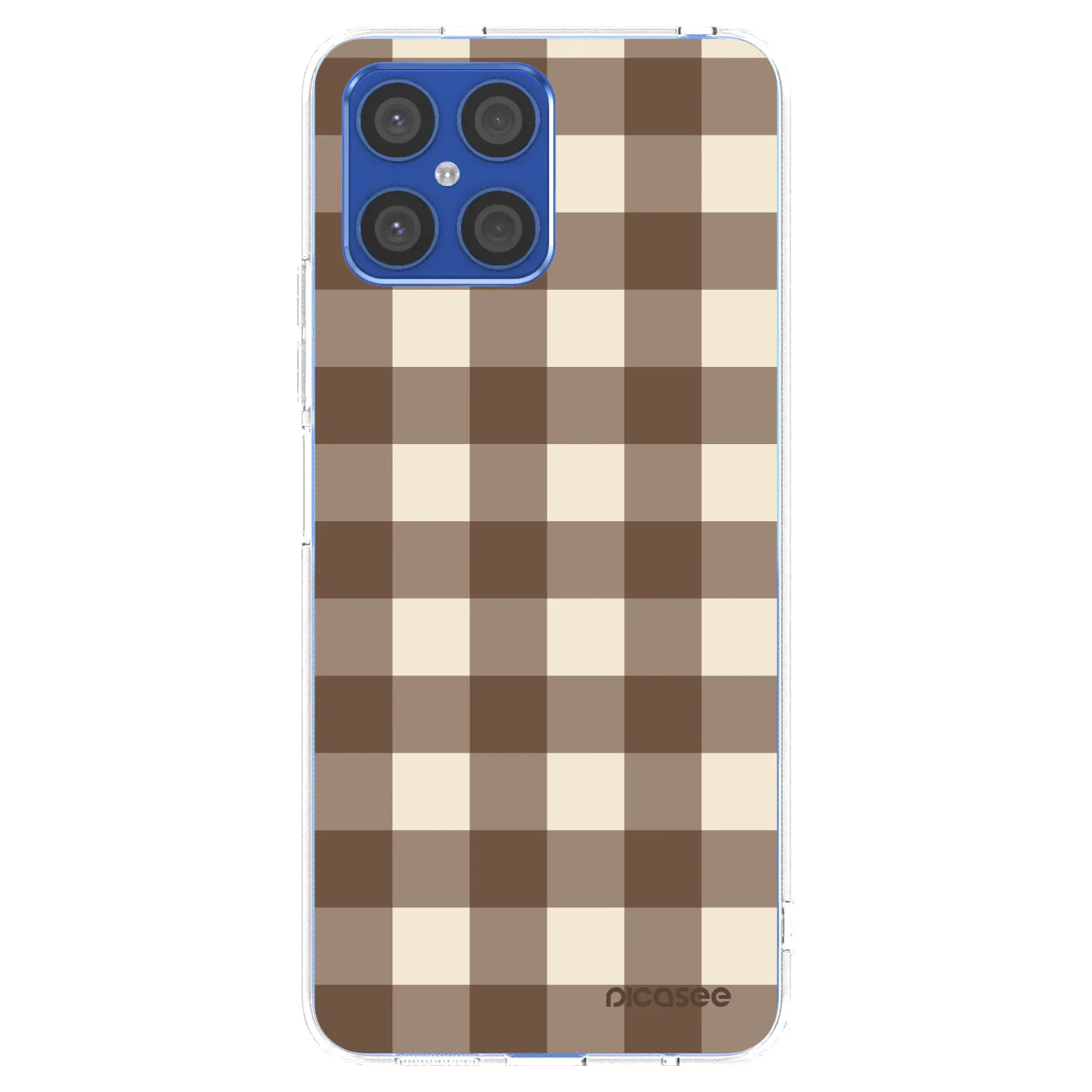 Picasee Honor X8 4G Hülle - Transparentes Silikon - Brown grid