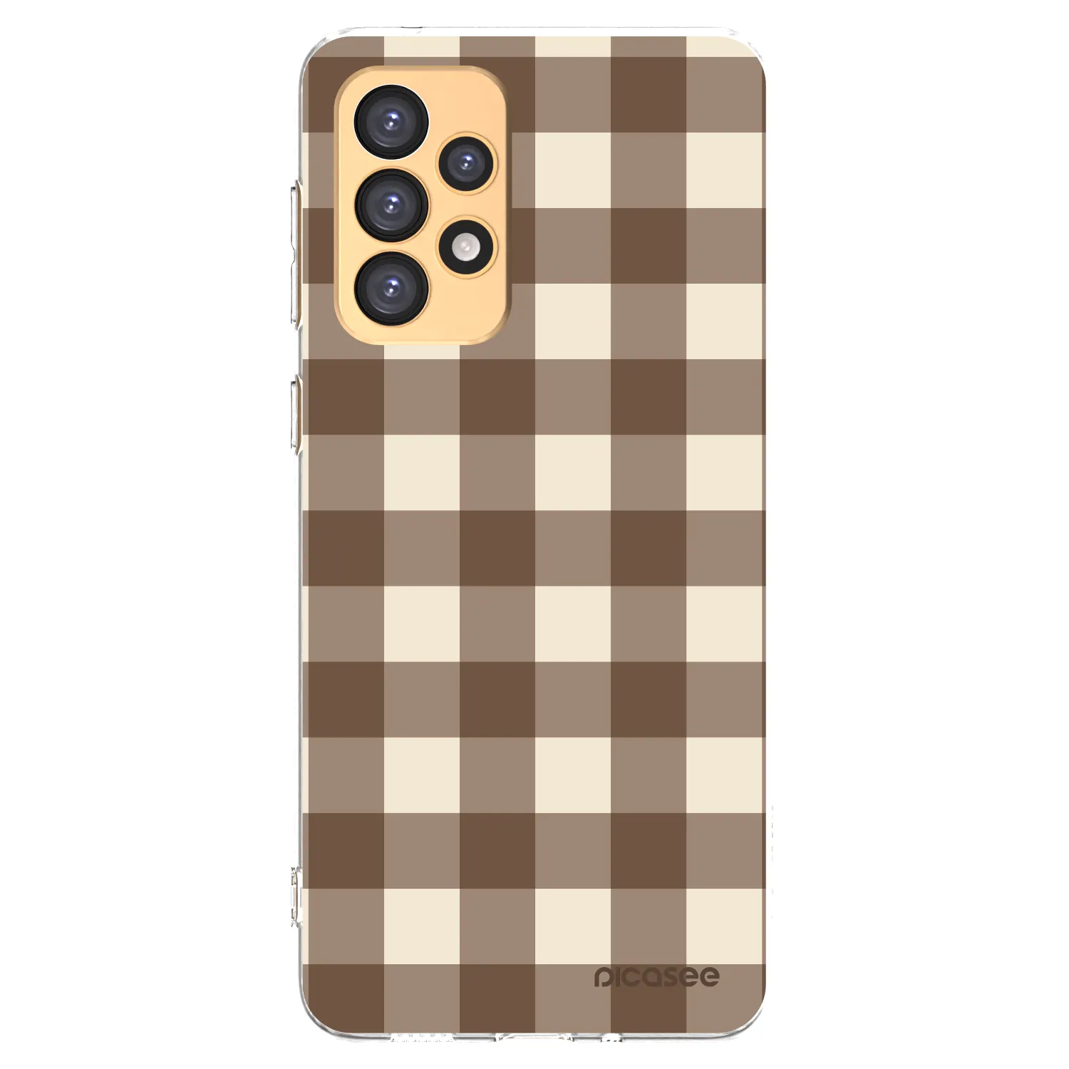 Picasee Samsung Galaxy A33 5G A336 Hülle - Transparentes Silikon - Brown grid