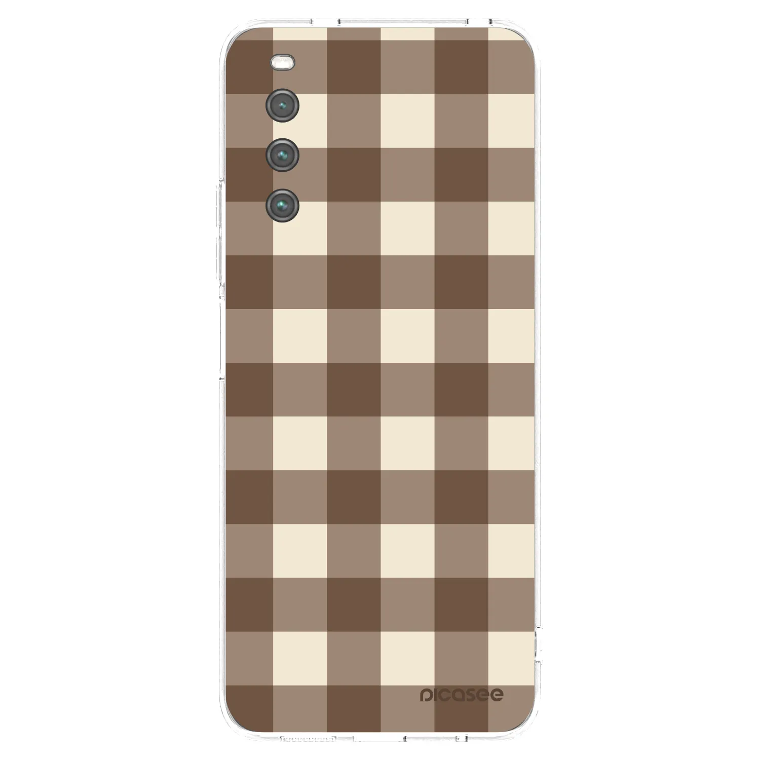 Picasee Sony Xperia 10 IV 5G Hülle - Transparentes Silikon - Brown grid